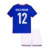 Camiseta de fútbol Francia Kolo Muani 12 Niño 1ª equipación Euro 2024